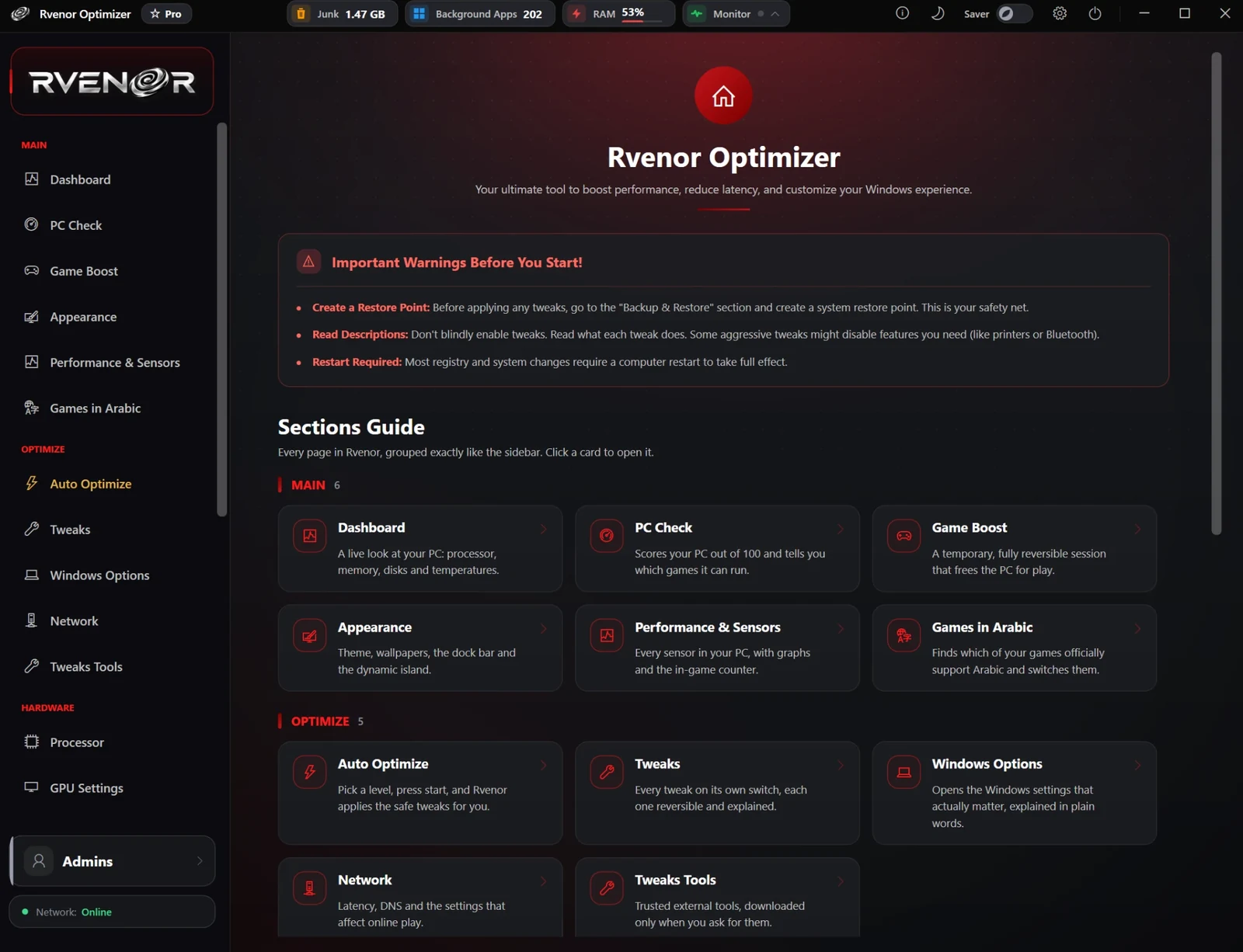 Rvenor Optimizer